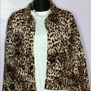 Cheetah print Lularoe Kenny jean jacket